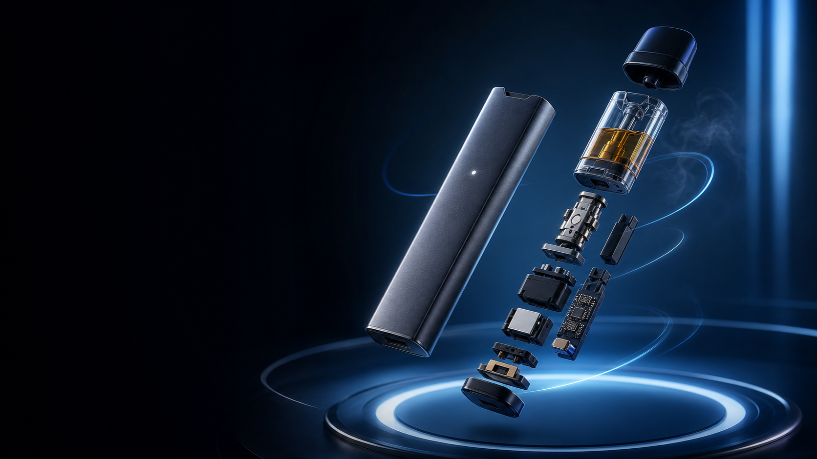Interpretive before-and-after vapor devices showing regulatory redesign