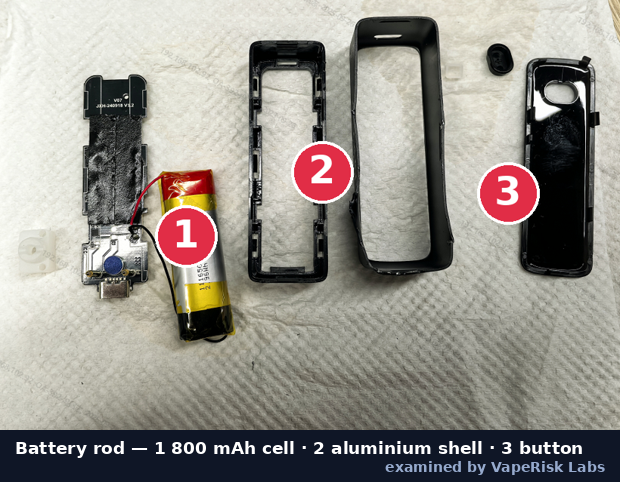 Al Fakher Crown Cubic 30K battery rod components