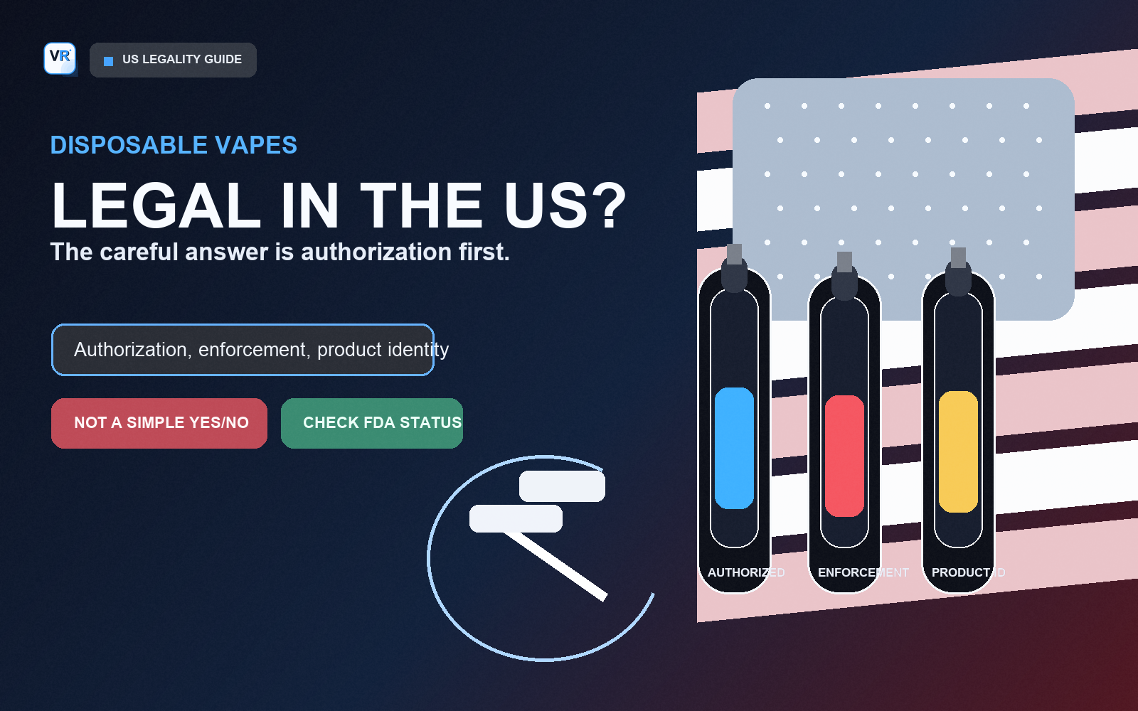US disposable vape legality guide cover with VapeRisk VR mark