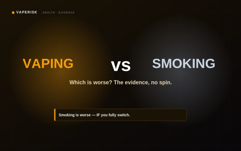 VapeRisk evidence guide cover comparing vaping and smoking risk