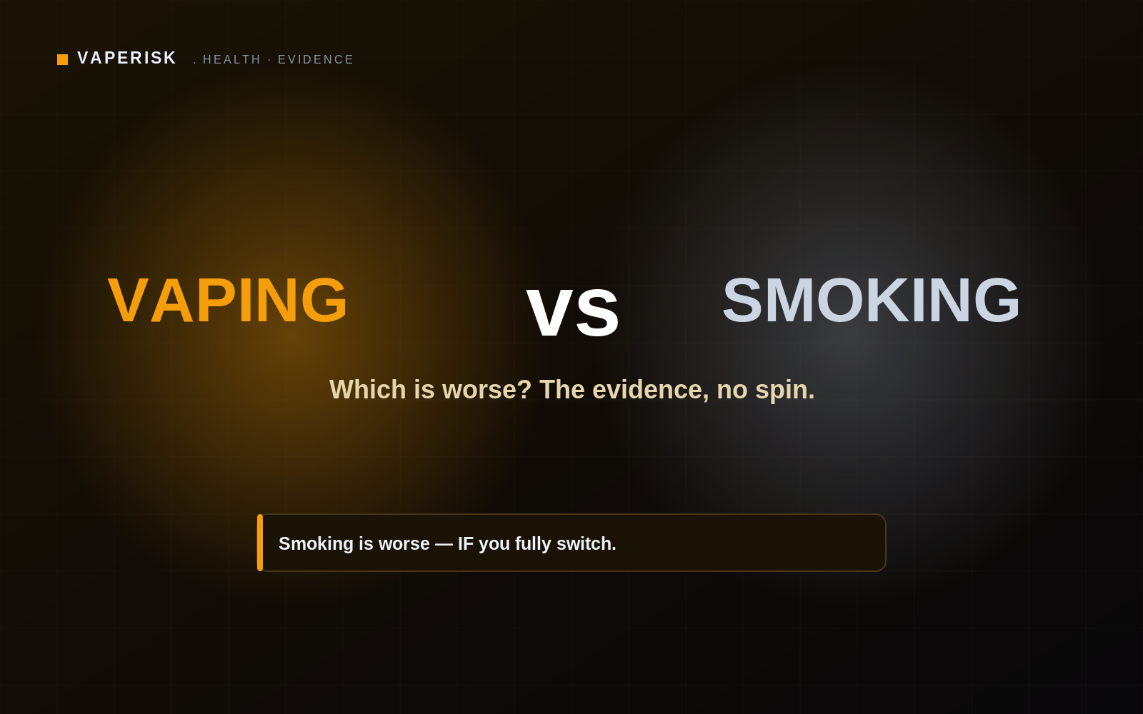 VapeRisk evidence guide cover comparing vaping and smoking risk