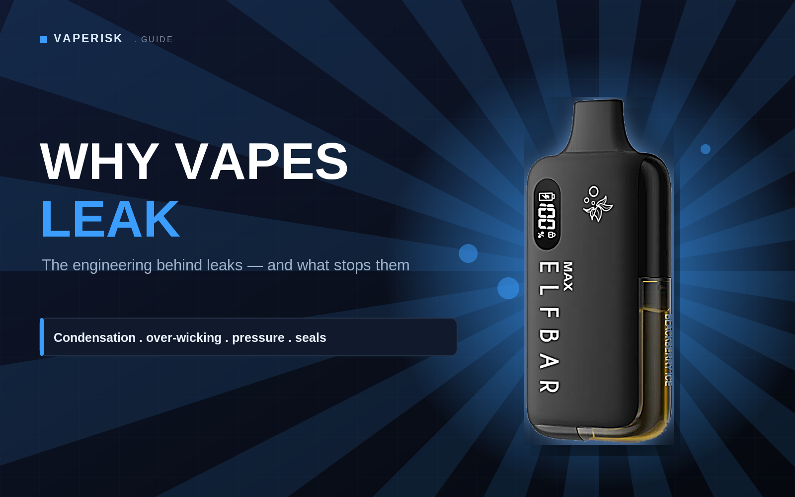 Vape leak engineering diagram showing seals, wick flow, and pressure paths
