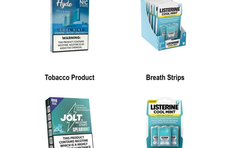 FDA sample image comparing unauthorized tobacco products with everyday consumer products