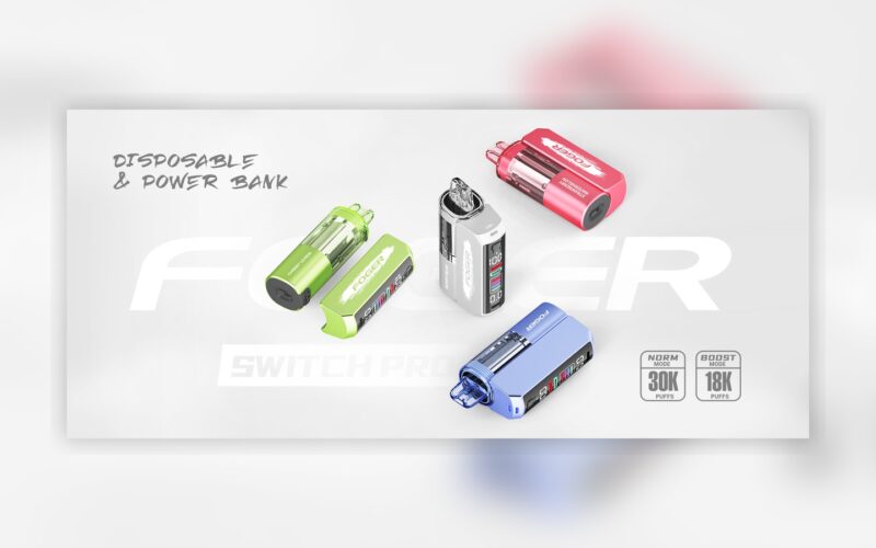 Foger Switch Pro 30K modular dock and pod product image with 30K and 18K mode claims