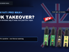 Hayati Pro Max UK VOC market signal cover with VapeRisk VR mark