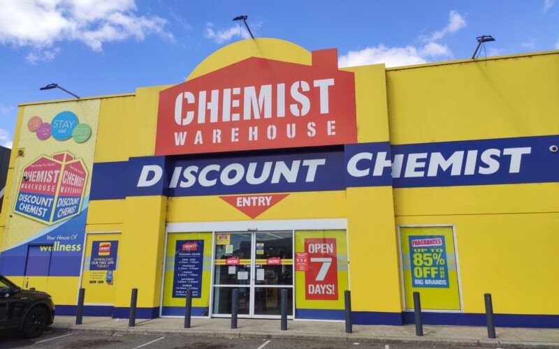 Chemist Warehouse pharmacy storefront in Australia