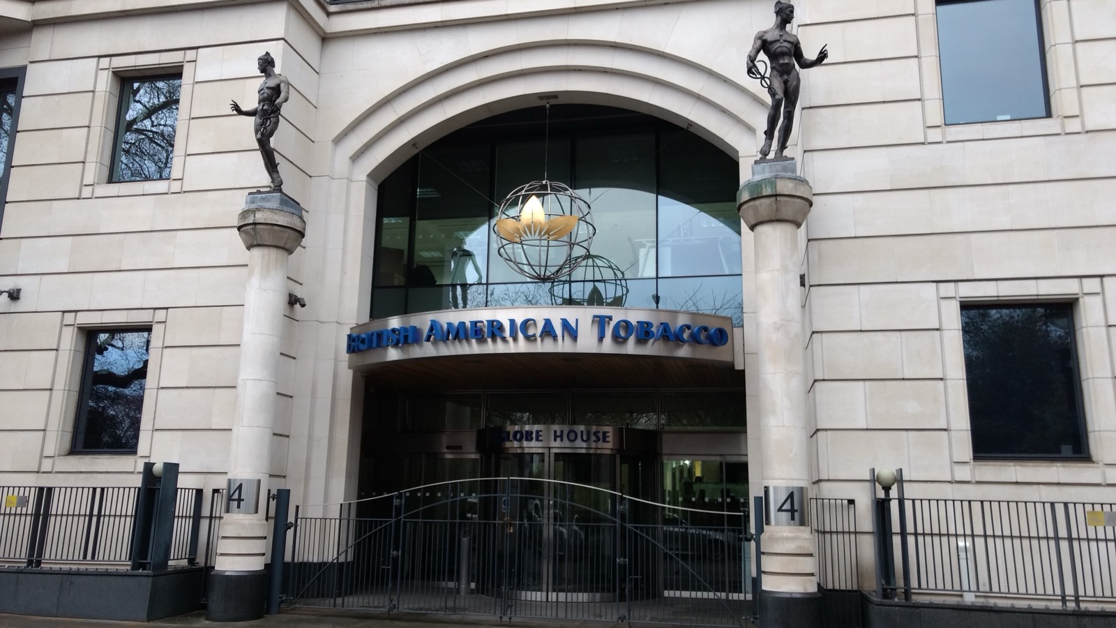 Entrance to British American Tobacco's Globe House headquarters in London