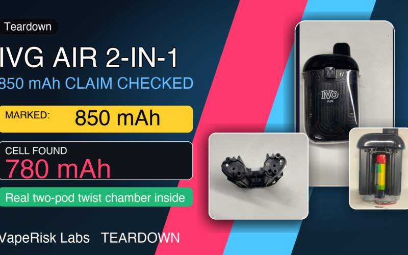 IVG Air 2-in-1 battery claim check by VapeRisk Labs