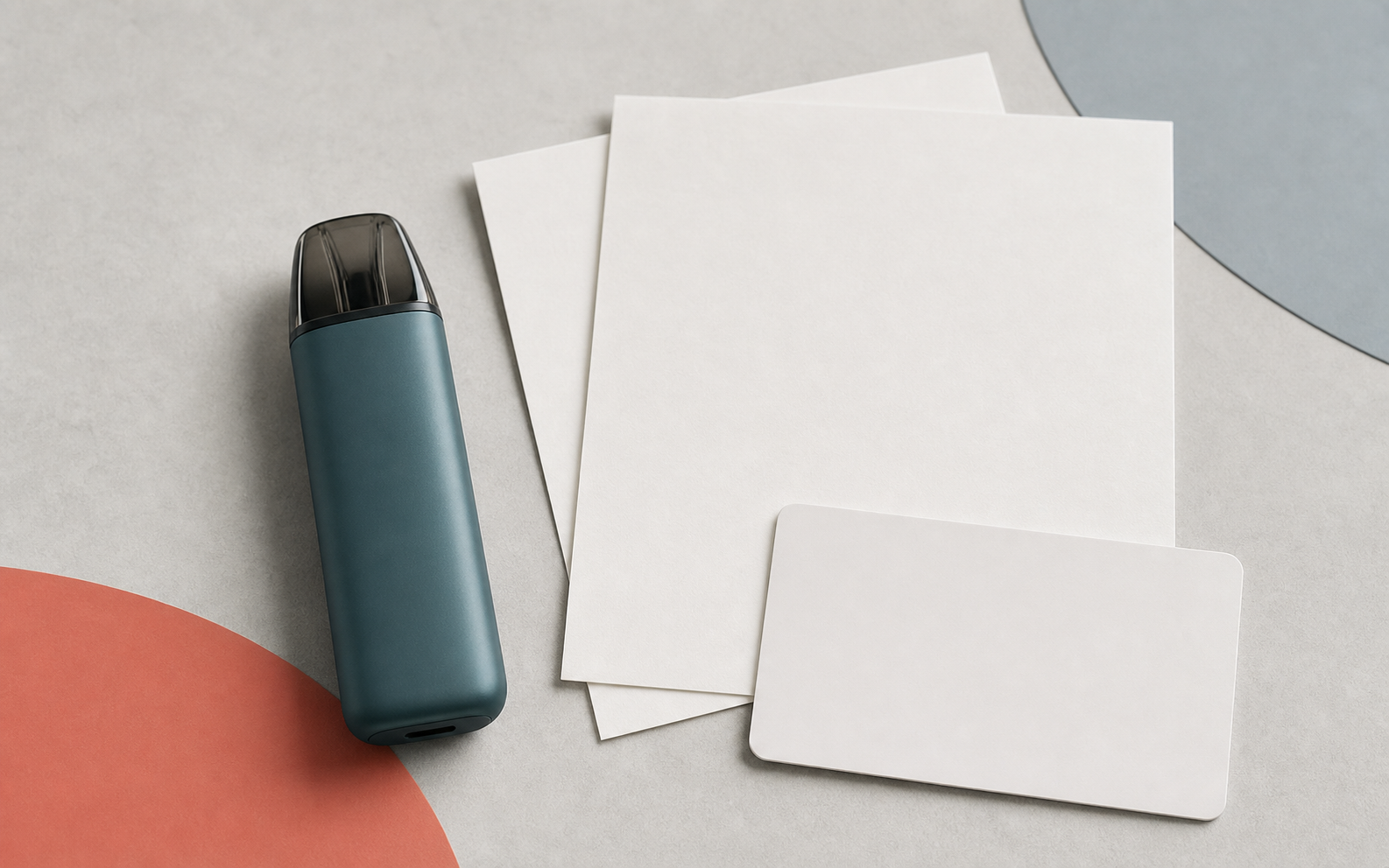 Generic refillable pod device beside a manual and compatibility notes