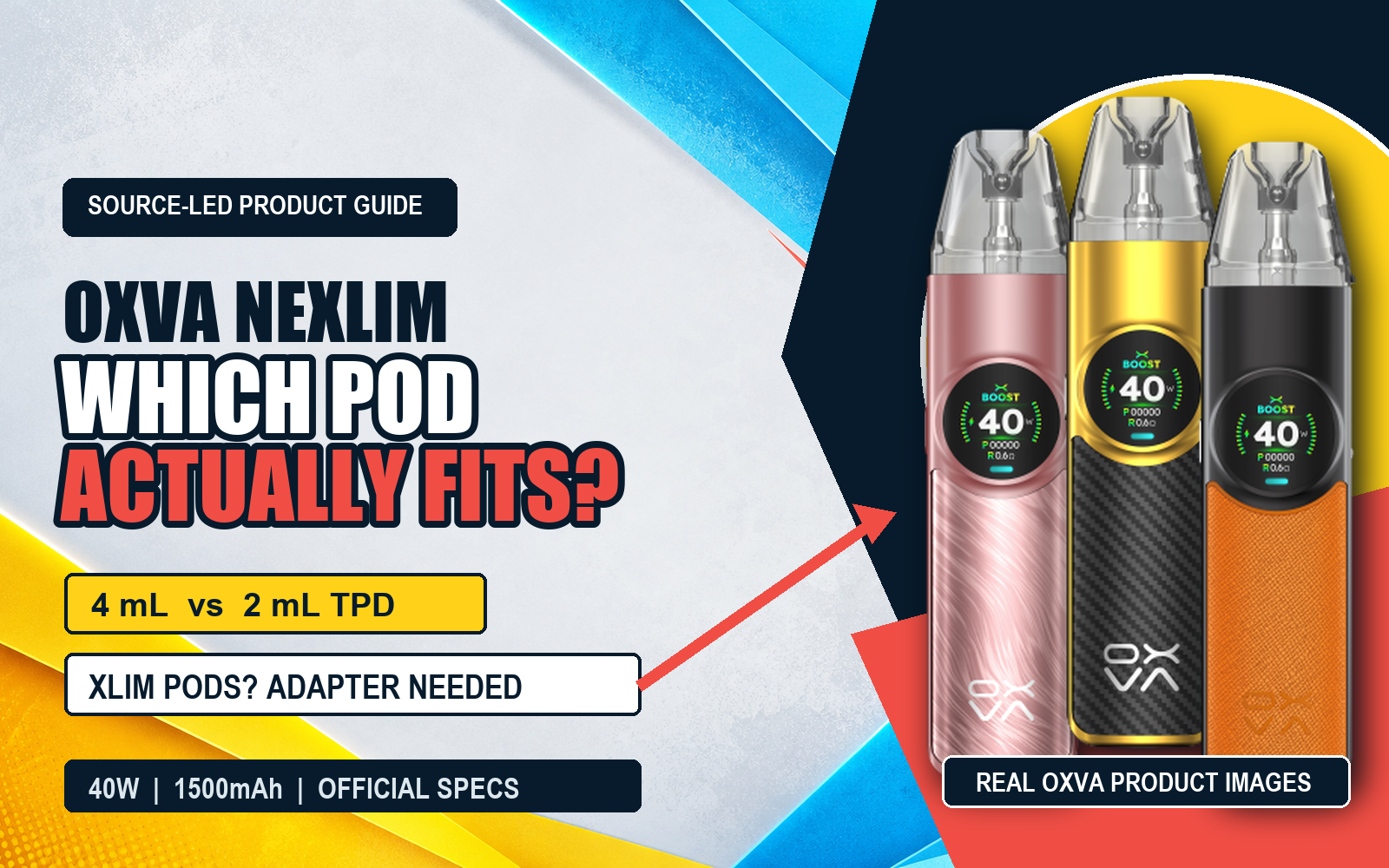OXVA NexLIM pod compatibility and TPD pack guide cover